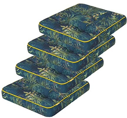 shivler Gartenstuhlauflage Gartenstuhl Auflage Sitzkissen Stuhlkissen Stuhl Sitzauflage Kissen (4 Stck., Grünes Grass)