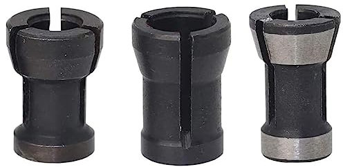 Gasea 3 Packs Router Collet Chuck, Router Bit Collet Chuck Clamp Router Adapter Converter for Woodworking Engraving Machine Tool (6mm, 6.35mm, 8mm)