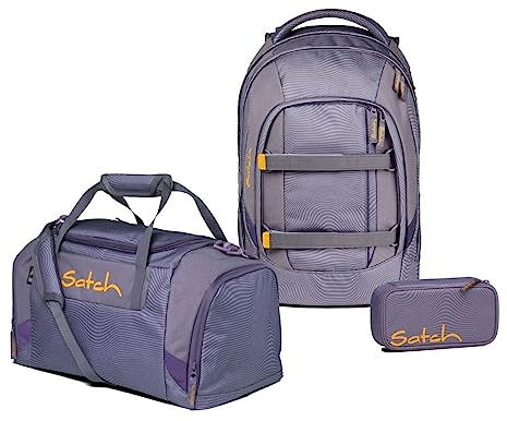 satch Pack Schulrucksack Set 3tlg. inkl. Schlamperbox und Sporttasche (Mesmerize)