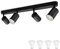 KYOTECH Schwarz 4-flammige Spotlampe 5W LED Deckenleuchte Deckenlampe Schwenkbar und drehbar inkl. Leuchtmittel GU10 3000K Warmweiß Deckenspots für Küche, Schlafzimmer, Wohnzimmer