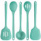 U-Taste Ustensiles de cuisine en silicone extra longs: spatules de cuisson résistantes à la chaleur de 315 ℃, cuillères de service pour mélanger friture remuer l'égouttage (5 pièces, Aqua Sky)