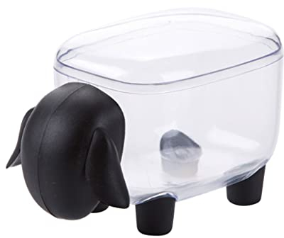 Mode Kreativer Zahnstocherhalter mit Deckel Kunststoff-Schaf-Zahnstocherspender transparenter multifunktionaler Wattestäbchen-Organizer Schick