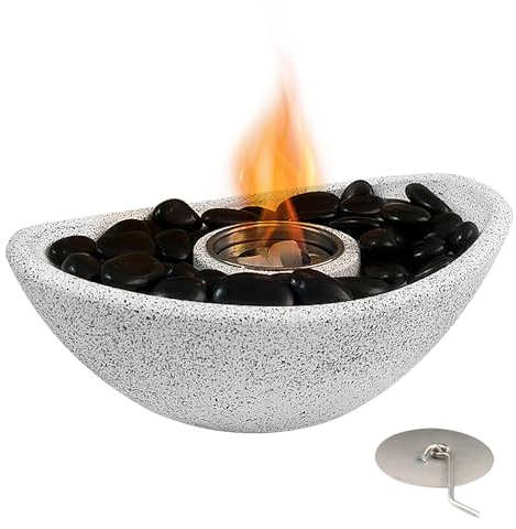 URCheers Brasero de table, cheminée à l'éthanol, cheminée de table, cheminée au bioéthanol, brasero en béton, intérieur et extérieur, décoration de table pour l'intérieur et l'extérieur, feu de table