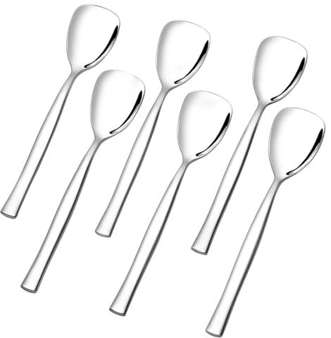 Xowine 12-Piece Stainless Steel Ice Cream Spoons, Yogurt Dessert Spoons | 14.1 cm, Shovel Ice Cream Spoon, Perfect for Tasting Ice Cream, Sundae, Yogurt, Jelly, Cake, Dessert