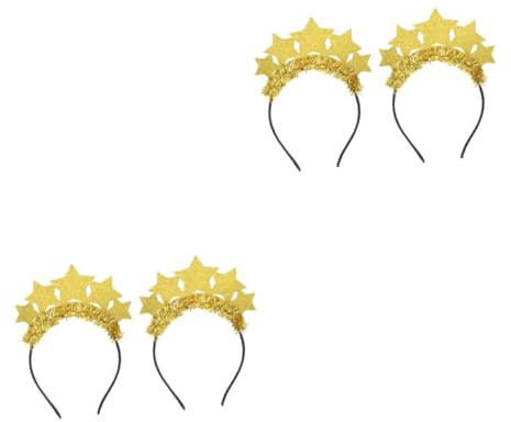FRCOLOR 4 Piezas Diadema Juego Calamares Disfraz Estrella Adulto Diadema Estrella Bopper Manoplas Para Lavar El Cuerpo Diadema Con Brillo Traje Cosplay Elegante Gretel