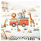 Little Deco Wandtattoo Dschungeltiere mit Feuerwehrauto DL5052 L