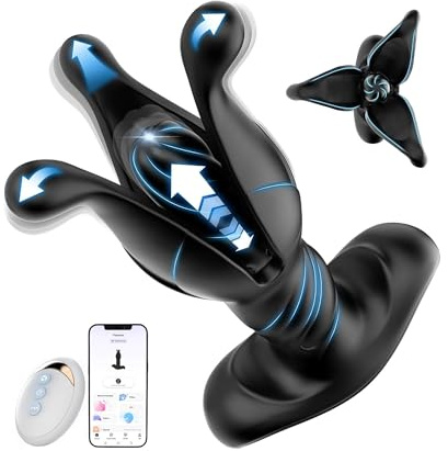 BEISAR Prostate Massager Anal Toys, Butt Plug Male Sex Toys for Men Sex Toy Anal Plug Adult Toys Male Vibrator Anal Dildo for Men with 9 Tension Shock Flapping Thrusting Vibrating APP Remote Control