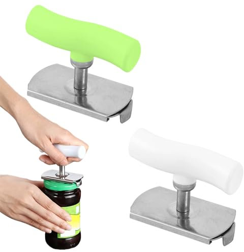 Thoquene 2 Stück Glasöffner Schraubdeckelöffner, Manuell Dosenöffner Senioren für Familie, Picknick, Geschäft