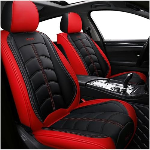 ORAWLE Sitzbezüge Auto Autositzbezüge Universal Set für Volvo V50 S40 Xc90 Xc40 C30 S80 Xc40 Xc60 C70 V70 S80L V40 V60 V90 S90 S80 Auto Zubehör: Schwarz Rot