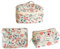 Starnearby Lot de 3 Trousse de Toilette Matelassée Femme en Coton Doux, Trousse de Maquillage Fleurie, Pochette de Rangement Maquillage, Trousse de Beauté, Trousse Cosmétique Voyage (A-Style 26)
