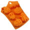 CAKEEYUM Silicone Mold 6 Grid Halloween Candy Ice Cube Orange Mold Trays Ghost Pumpkin Baking for HalloweenSilicone Chocolate Halloween Candy Ice Cube Tray