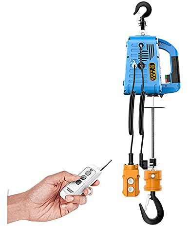 WQZStar Verricello Elettrico, paranco Elettrico con Telecomando Senza Fili, Sollevamento con Protezione da sovraccarico per Magazzino, Garage, edilizia, 500 kg