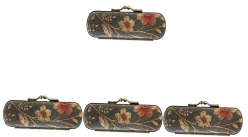GALPADA 4stücke Portable Lipstick Case Mit Spiegel Retro Lippenstift Aufbewahrung Für Damen Für Handtaschen Für Reisen Camping Und Partys Hochwertiges Langlebiges Material Stilvolles