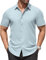 COOFANDY Mens Shirts Short Sleeve Dress Shirt Wrinkle Free Formal Casual Shirt Regular Fit Business Work Shirts Light Blue XL