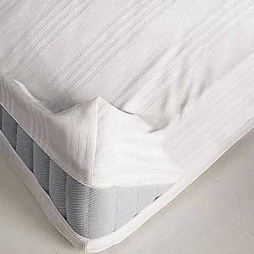 Corredocasa Coprimaterasso Fasciato con Cerniera a Sacco in Puro Cotone Traspirante - Protezione Completa per Materassi fino a 25 cm di Spessore, Lavabile e Resistente (Una Piazza e Mezza 130x195+25)