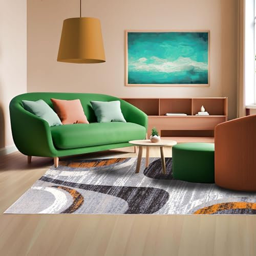 Home My Own | Passatoia Runner Moderna con Motivo Geometrico a Pelo Corto Tappeto da Soggiorno per Ingresso o Camera da Letto, Tappeto Lavabile, Dimensione: 80x150 cm