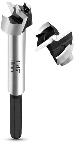 NICAVKIT Broca Forstner profesional de 18 mm para madera, broca Forstner de 18 mm, cortador de agujeros para madera con vástago hexagonal, broca para madera