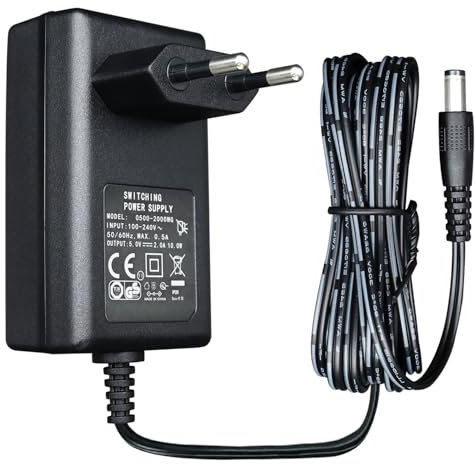 5 V 2 A 10 W 1,8 m Netzteiladapter, AC DC Schaltadapter (Eingang 100 – 240 V, Ausgang 5 Volt 2 Ampere), DC 5 V 5,5 x 2,1 mm Transformatorstecker zur Wandmontage, CE-gelistet