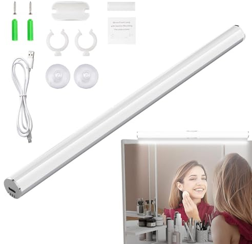 Luce di vanità LED - lampada a specchio dimmerabile | Illuminazione da bagno Touch Control con lunga durata della batteria, luce LED portatile per ufficio, lettura e campeggio esterno