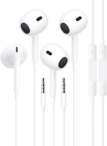 ALIANSHENG In-Ear-Kopfhörer, kabelgebunden, Mikrofon und Lautstärkeregler, leistungsstarker Bass, kompatibel mit Apple/iPhone/iPad/iPod/Computer/MP3/Android/den meisten 3,5-mm-Audiogeräten (3,5