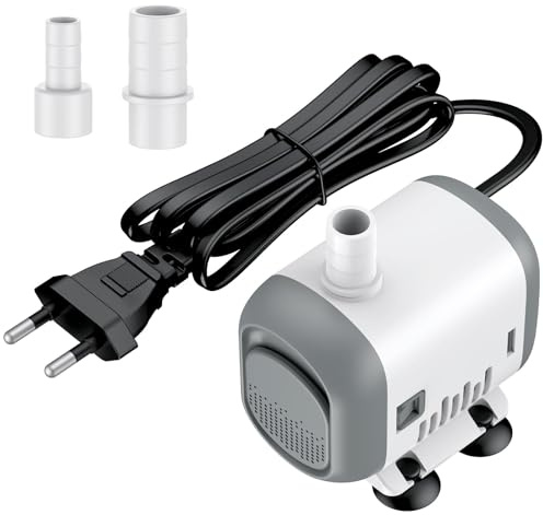 Pawfly Kleine Aquarium Pumpe, 900 LPH Tauchwasserpumpe für Springbrunnen, 12 W Mini-Wasserpumpe mit 1,19 m Hohem Hub, Leise Springbrunnenpumpe für Aquarium, Fischbecken & Wasserfall