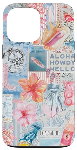 Beachy Blue Coquette Coastal Collage Preppy Cute Aesthetic Case for iPhone 13 Pro Max