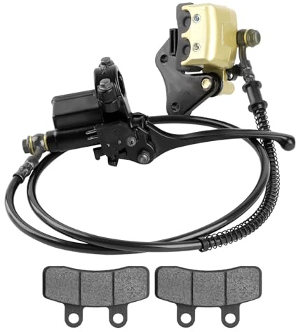 Front Disc Brake Master Cylinder Caliper Assembly With Brake Pads | Compatible with 50cc 70cc 90cc 110cc 125cc 150cc Dirt Bike Pit Bike