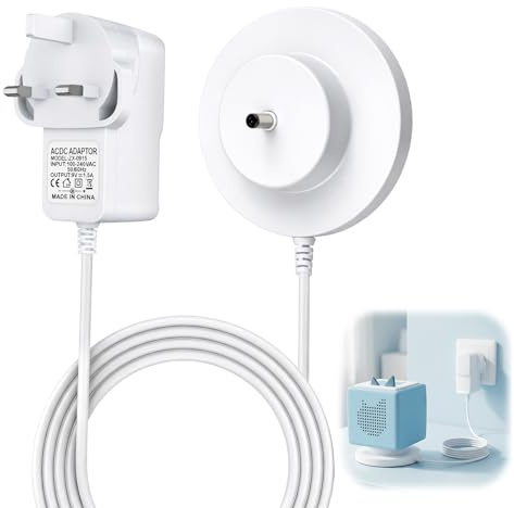 Charger for Tonie Box Charging Audio Player Base Station | 9v 1.5a power adapter replacement compatible with toniebox audio player starter set, 1.8m cable white