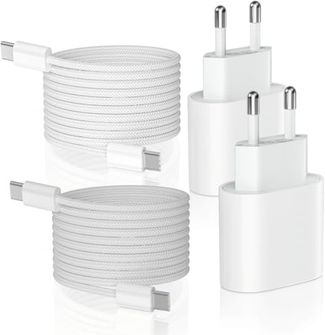 Chargeur iPhone 2Pack [Apple MFi Certifié], Chargeur Rapide de 30W Adaptateur avec Câble de Charge Rapide USB C vers USB C de 2 Mètres Cordon de Charge Compatible avec iPhone 17 16 15 Pro Max