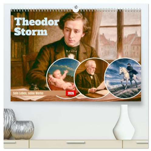 Theodor Storm. Sein Leben, seine Werke (hochwertiger Premium Wandkalender 2026 DIN A2 quer), Kunstdruck in Hochglanz: Ein literarischer Kalender nicht nur für Nordlichter (CALVENDO Kunst)