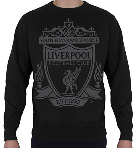 Liverpool FC Official Football Gift Mens Crest Sweatshirt Top Black Medium