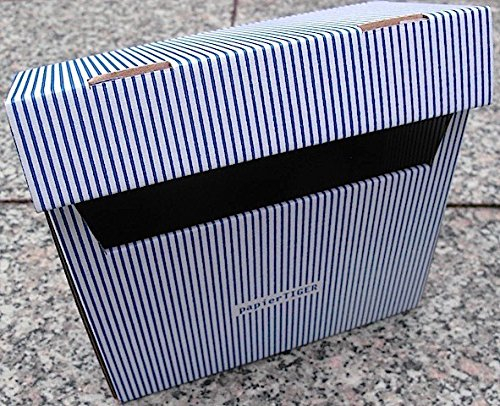 15 Papiertiger Karteikästen A6 Karton Design weißblau faltbar passend für bis zu 300 Karteikarten