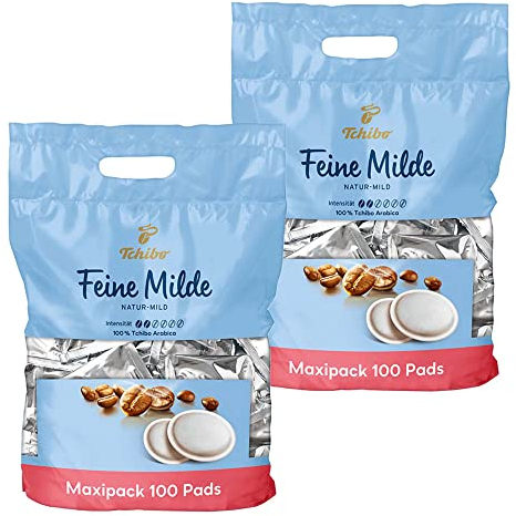 Tchibo Kaffeepads Vorratspack Maxipack, Feine Milde, 200 Stück – 2x 100 Pads (Kaffee, mild mit sanften Röstaromen), nachhaltig, geeignet für Senseo Maschinen