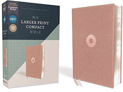NIV, Larger Print Compact Bible(8.5-Point Print Size), Leathersoft, Pink, Red Letter, Comfort Print