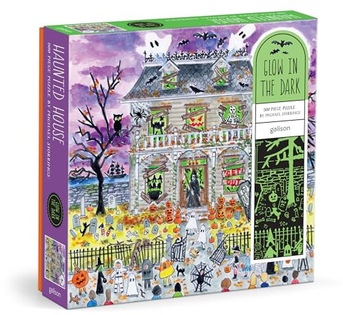 Michael Storrings Haunted House 500 Piece Glow in The Dark Puzzle