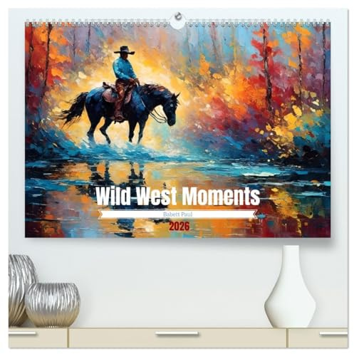 Wild West Moments (hochwertiger Premium Wandkalender 2026 DIN A2 quer), Kunstdruck in Hochglanz: Die faszinierende Welt der Cowboys und Cowgirls (CALVENDO Menschen)
