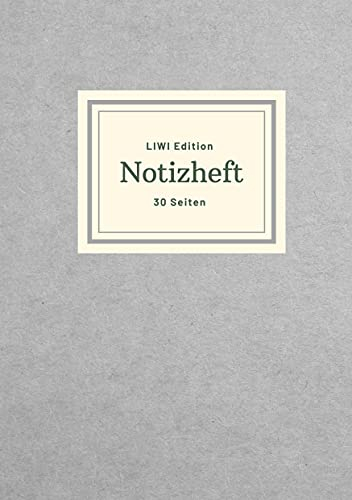 Dünnes Notizheft A5 liniert - Notizbuch 30 Seiten 90g/m² - Softcover grau - FSC Papier: Notebook A5 liniert - weißes Papier