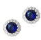 Crystalline Azuria Rund Ohrstecker Ohrringe mit Blauer simulierter Saphir Zirkonia Kristalle 18 kt Vergoldet für Damen und Mädchen