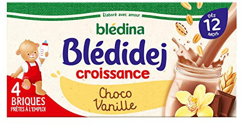 Blédina Blédidej Croissance Céréales Lactées Choco Vanille dès 12 mois 4 x 250 ml