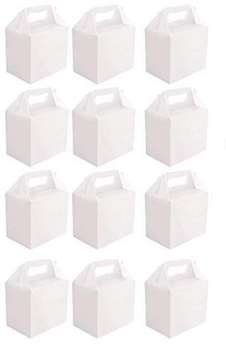 HENBRANDT PACK OF 12 x White Paper Lunch Box Going Home Present Picnic Boxes