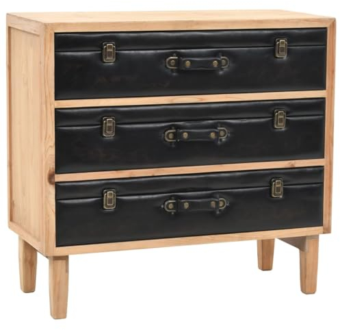 vidaXL Armoire à Tiroirs Bois de Sapin Massif 80x36x75 cm Buffet Décor Salon