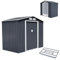 COSTWAY Abri de Jardin 5.3㎡en Acier Galvanisé Anti-UV, 277 x 191 x 192 CM, Cabane de Jardin Exterieur avec Fondation et Porte Coulissante, Rampe, 4 Trous d’Aération