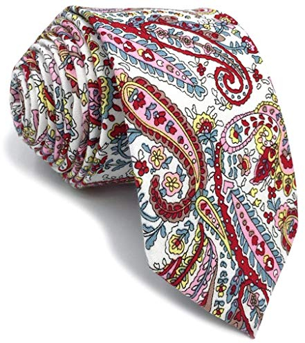 S&W SHLAX&WING Baumwolle Krawatten für Männer Dünne Floral bedruckt