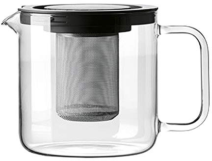 BOHEMIA CRISTAL Teekanne zylindrisch, mit Metallsieb, Inhalt: 1,30 Liter