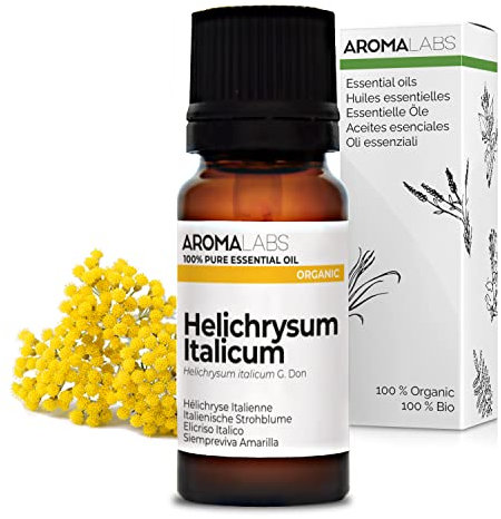Aroma Labs - Siempreviva Amarilla - Aceite Esencial Orgánico - Quimiotipado y Certificado AB - 10 mL