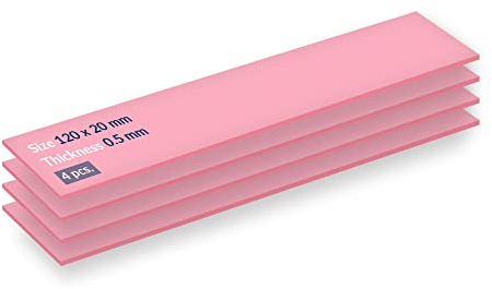 ARCTIC TP-1 (APT2012): Basic Thermal Pad, 120 x 20 x 0,5 mm (4 Pièces) - Pad thermique, Excellente conduction thermique, Idéal pour remplir les gaps, Installation facile, Utilisation sûre - Rose
