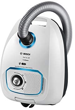 Bosch ProSilence - Aspirapolvere con Sacco, Prestazioni Elevate, con Filtro Igienico HEPA Appositamente Progettato per Chi Soffre di Allergie, Bianco