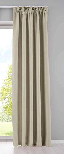 Gardinenbox Vorhang Blickdicht »Newyork« verdeckte Schlaufen Beige HxB 245x140 cm 1er-Pack Thermo-Gardine Verdunkelungsvorhang Blackout schalldämmend ÖKOTEX Kräuselband Raffhalter, 202020610