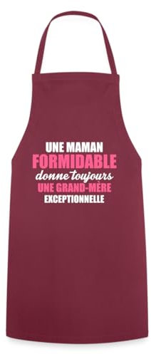 Spreadshirt Maman Formidable Grand-Mère Exceptionnelle Tablier Cuisine, taille unique, bordeaux