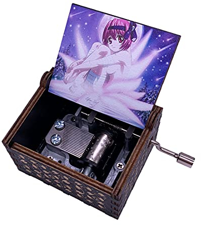 Youtang Elfen Lied Spieluhr, graviert, Holz, Mini-Handkurbel, bedrucktes Bild, Spieluhr für Weihnachten, Geburtstagsgeschenk, Bild 4
